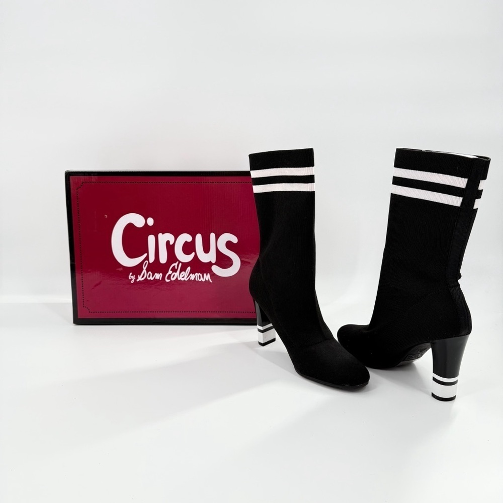 Circus by Sam Edelman “Joy” Black & White Sock Boots – Size 6.5M
